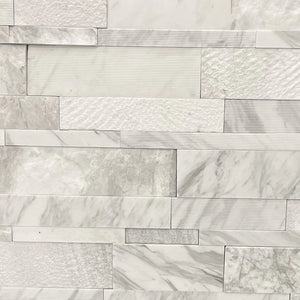 Altair Stacked White Marble Natural Stone - Flats Fin and Furn