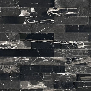 Andromeda Stacked Black Marble Natural Stone - Corners Fin and Furn