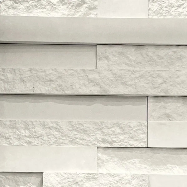 Betel White 3D Smooth and Rough Ledge Cultured Stone - Corners Fin and Furn