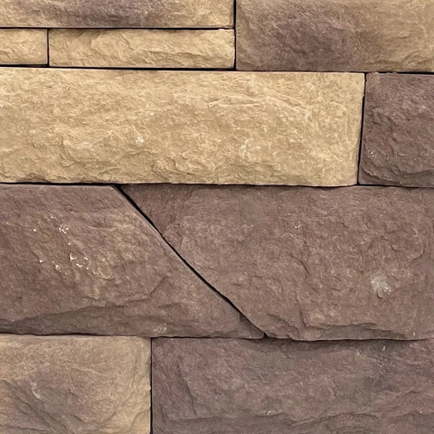 Coma Textured Tan and Burgundy Natural Stone  - Corners Fin and Furn