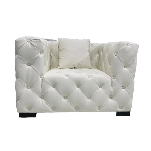 Cornwall White Leather Sofa Fin and Furn