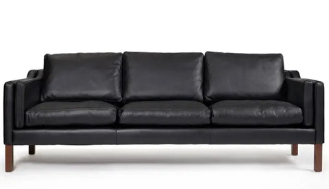 Devonshire Black Leather Sofa Fin and Furn