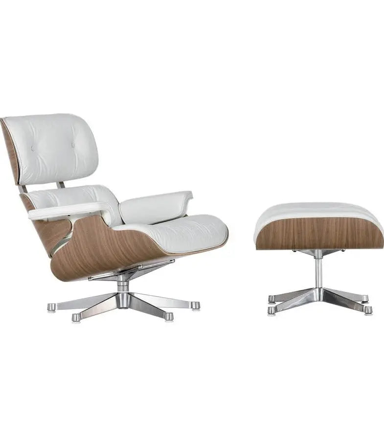 Lars White Leather Lounge Chair Fin and Furn