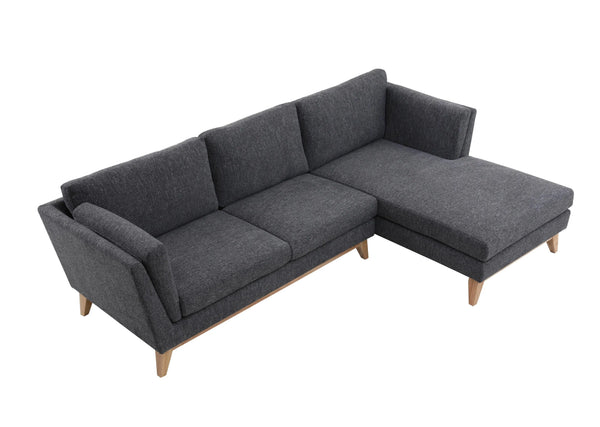 Madison Dark Grey Sectional Facing Right 2+Couch Fin and Furn