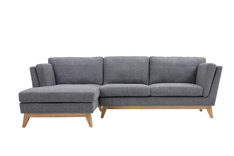 Madison Light Grey Sectional Facing Left Fin and Furn