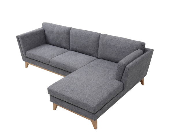 Madison Light Grey Sectional Facing Right Fin and Furn