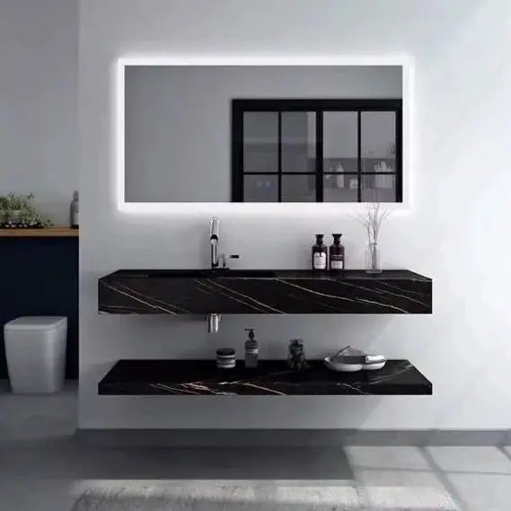 Rock Stone Wall Mounted Floating Bathroom Vanity Fin and Furn