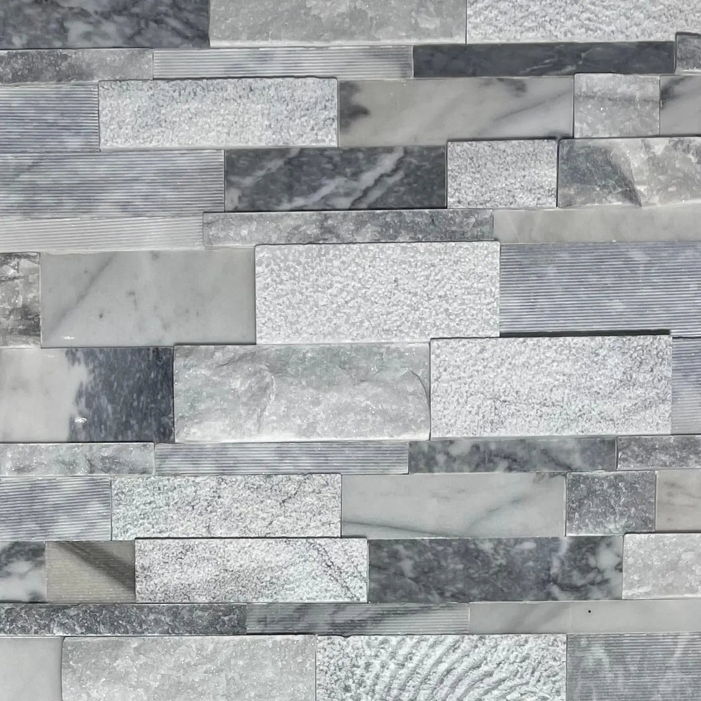 Whitman White Grey Marble Ledge Natural Stone - Flats Fin and Furn